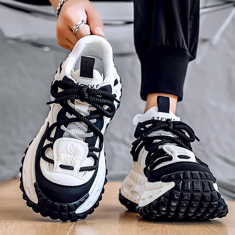 

Men s Shoes 2026 Mesh Breathable Sports Leisure Trendy Brand Pi Shuai Raised Tires Thick Sole Dad 40