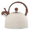Whistling Teapot White Stainless Steel Tea Kettle 2.5L Multipurpose Household Tools With Rubber-Wrapped Handle For Boiling Water
