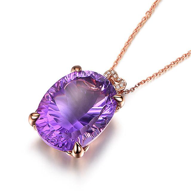 

Ретро 925 Серебряное ювелирное ожерелье с аметистом цирконом драгоценный камень кулон аксессуары для женщин свадьба помолвка вечеринка