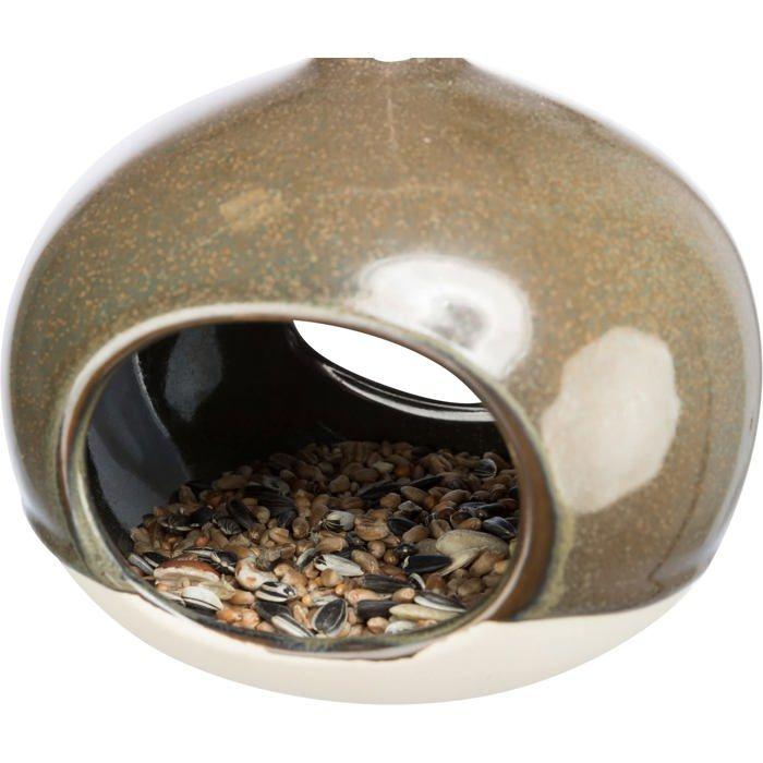 Gamelle suspendue en céramique - TRIXIE - 12 × 14 × 12 cm - Vert forêt - À Suspendre - Blanc