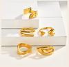 Chunky Open Adjustable Rings for Women, Heart Wing Statement Ring, Stainless Steel 18K Gold Plated, Tarnish Free Jewelry