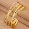Gold wide version love pattern wide version stainless steel  personalized retro design hollow engraving craft 