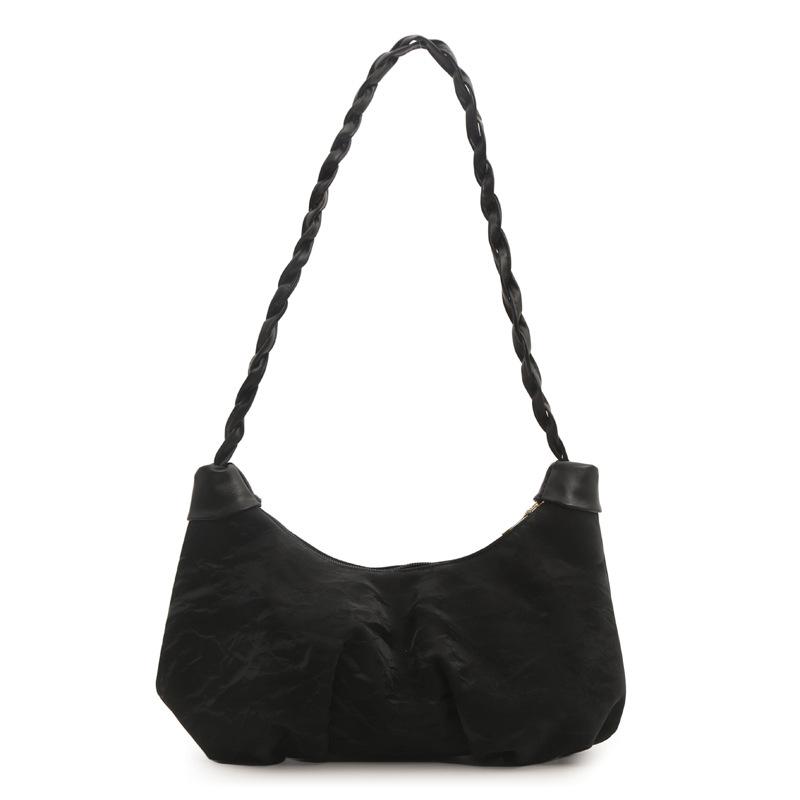 New One Shoulder French Simple Pleated Large Capacity Dumpling Bag Yunduo Armpit Commuting Niche Handheld Crescent Bag