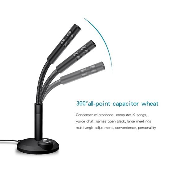 Microphone Anti-interference Loud Sound Wide Application Sturdy Base Stable Clear Call Noise Reduction Computer USB Professional Gaming Mic