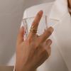 Yori Waterproof Stainless Steel Charm Snake Ring Statement Texture Adjustable Golden Personality Jewelry Accessories