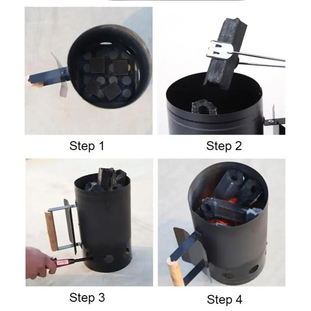Outdoor Barbecue Fire Starter Bucket Cooking BBQ Rapid Fire Briquette Starters Barbecue Tools Charcoal Ignition Stove Barrels