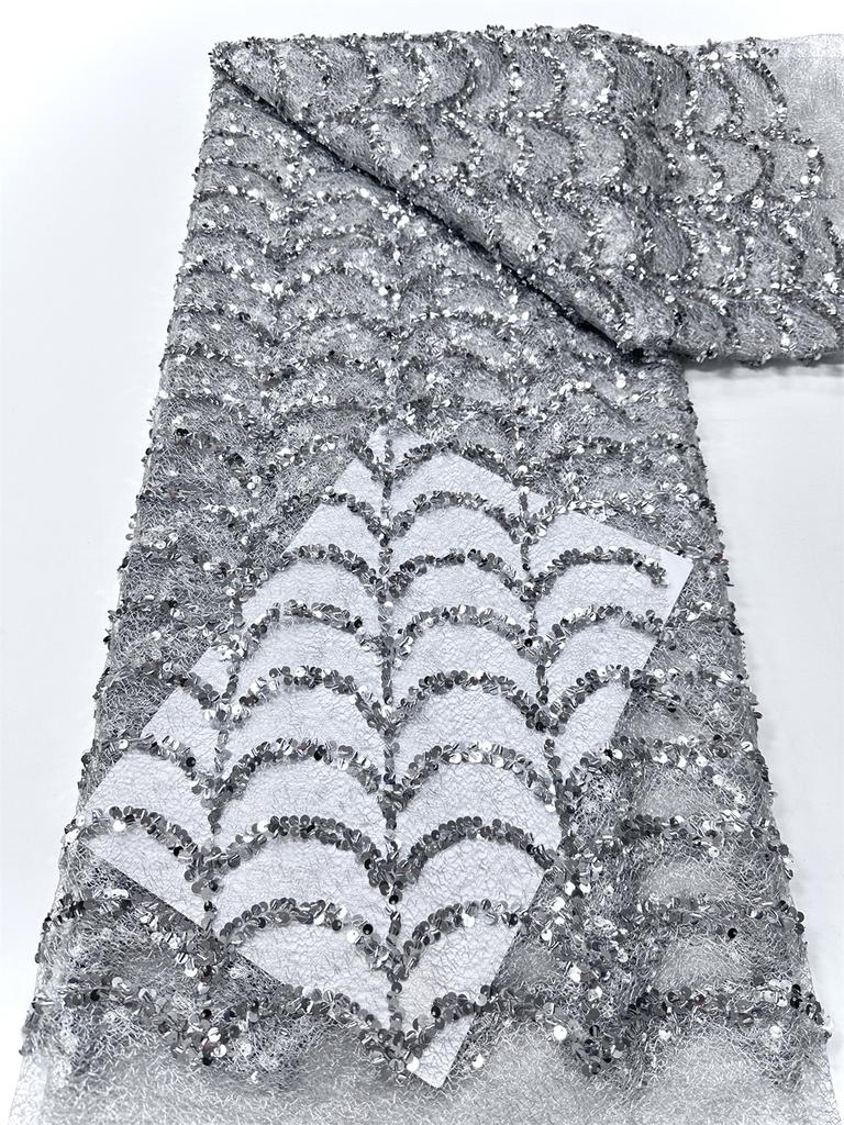 Luxury African Sequins Lace Fabric 2026 High Quality Sequins Lace Embroidery Mesh Fabric Nigeria For Women Wedding Party Dresses