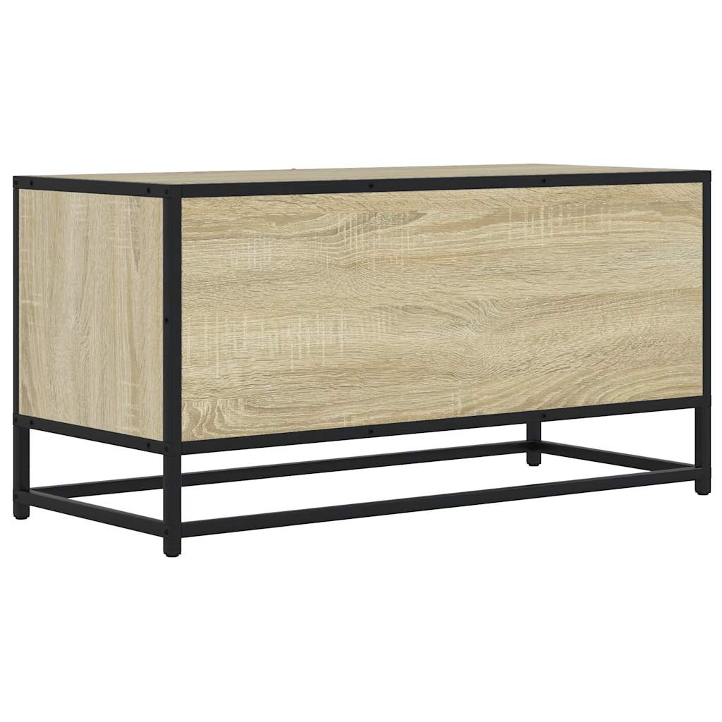 TV Stand in Sonoma Oak Finish 80 x 34.5 x 40 cm Made of Particleboard and Metal