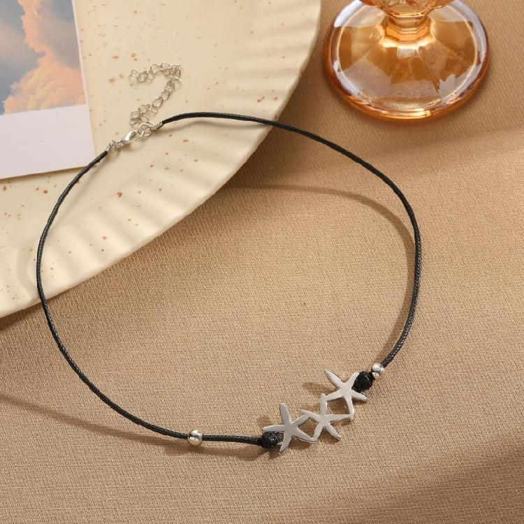 Vintage Starfish Pendant Necklace Beach Choker Jewelry Adjustable Clavicle Chain