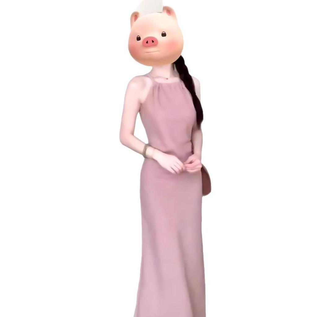 Beautiful Temperament, Light and Familiar Neck Sling Dress, Retro Niche Design, Advanced Sense, Summer Slim and Thin Dress