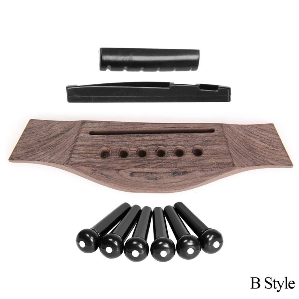 Rosewood Rosewood Bridge Pins Saddle Nut Sets Acoustic Guitar Lower Wooden Bridge  Folk Guitar