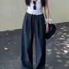Women's Spring-Summer High-Waist Plaid Wide-Leg Pants - Korean Style Casual Sports