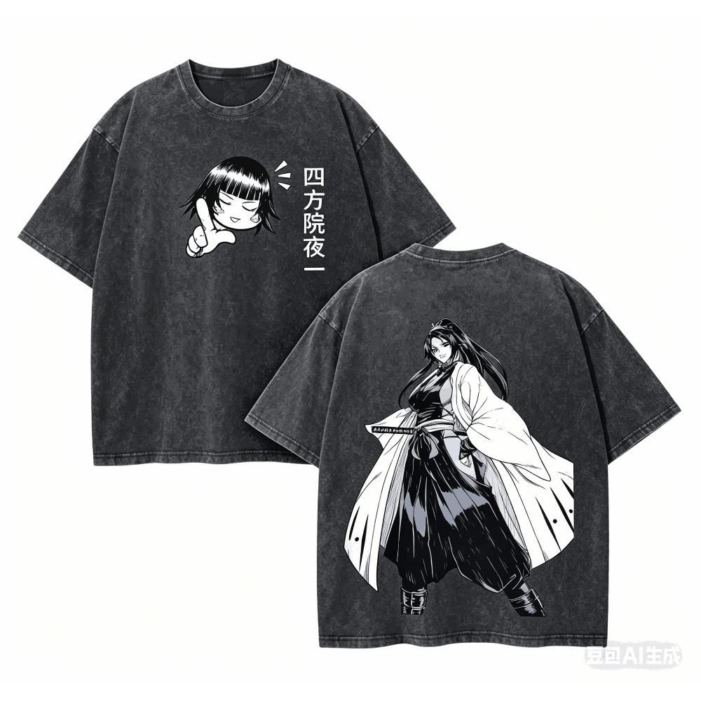 Bleach Washed T-shirt personality Clothes New Model Anime T-shirt Year round clothing Couples Plus Size Unisex Classic