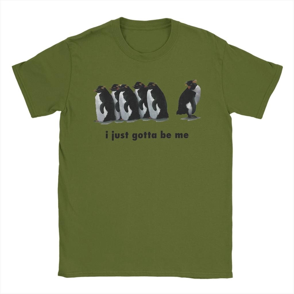 I Just Gotta Be Me Penguin T Shirt Summer Fashion TShirts Men 100 Cotton Crewneck Oversized Tees ShortSleeved Tshirt