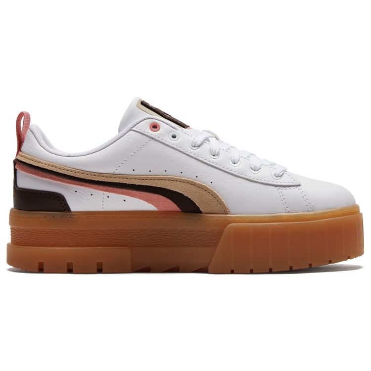 Puma Baskets Mayze Triplex pour femme Blanc Chocolat Marron 384871-01