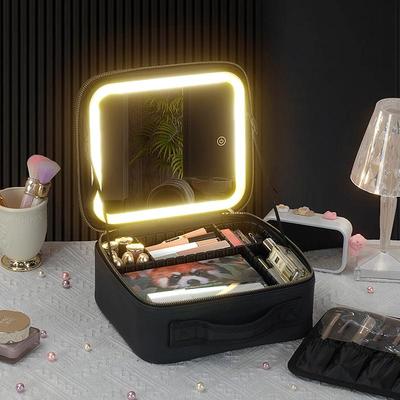 Tragbare LED Kosmetiktasche: Multifunktionaler, großer, professioneller Make-up-Organizer 2024.