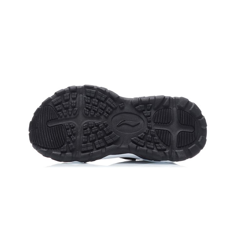 Li Ning Kids Sports Lifestyle Series Velcro Closed Toe Flat Hollow Breathable Sandals Kids Sandals Black Blue Yellow YKKR028-3