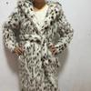 S-2XL Inverno Caldo Lungo Peluche Soprabito Donna Finta Pelliccia di Volpe Nero Bianco Pois Leopardo Cardigan Donna Spesso Giacca a Vento Cappotto Con Cappello