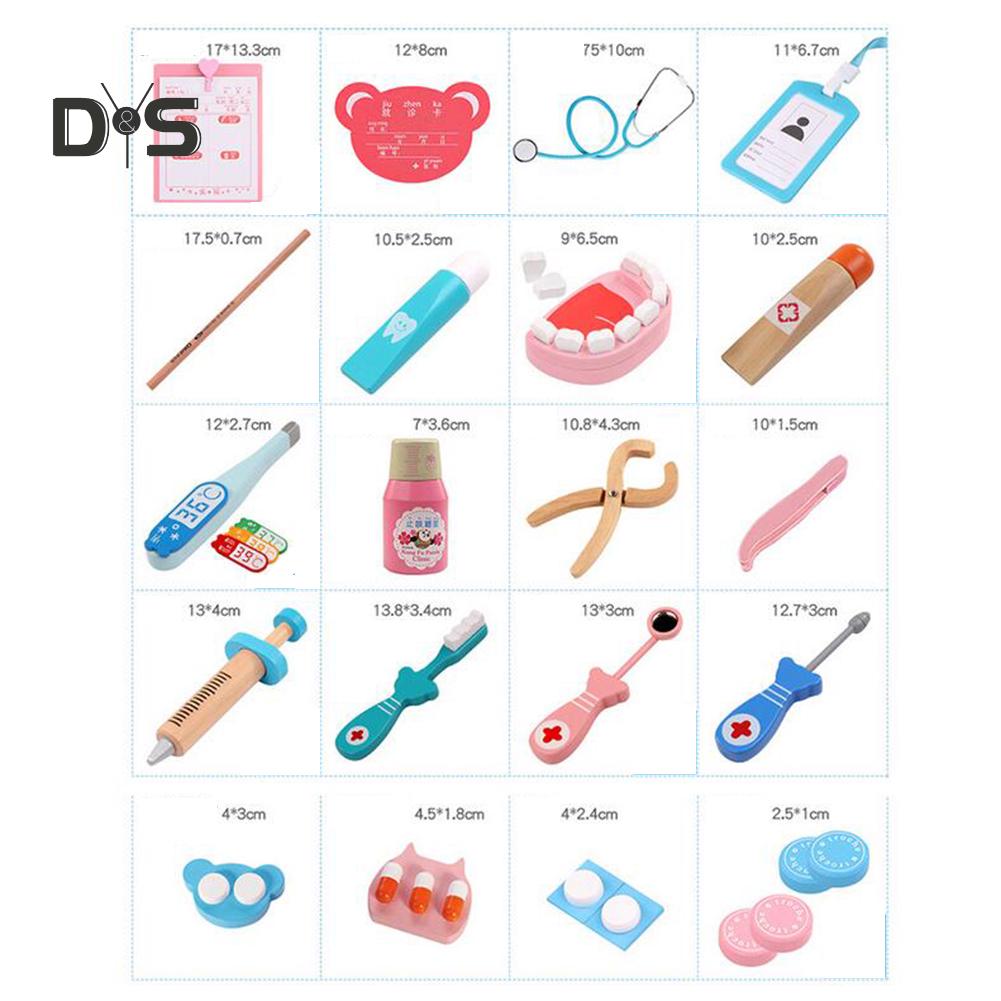 Play with You Chidlren Pretend Doctor Dentist Wooden Medical Playset Education Toy