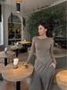 Autumn 2025 Off-Shoulder Asymmetrical Hem Long T-Shirt & Straight-Leg Pants Set LX0175