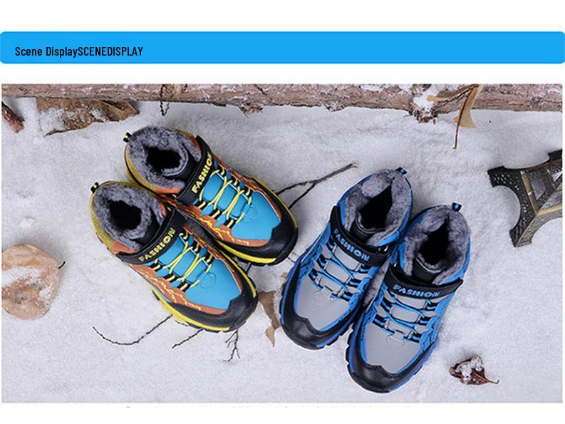 Boys' Non-Slip Winter Hiking Boots - Warm Outdoor Sports Footwear for Kids
