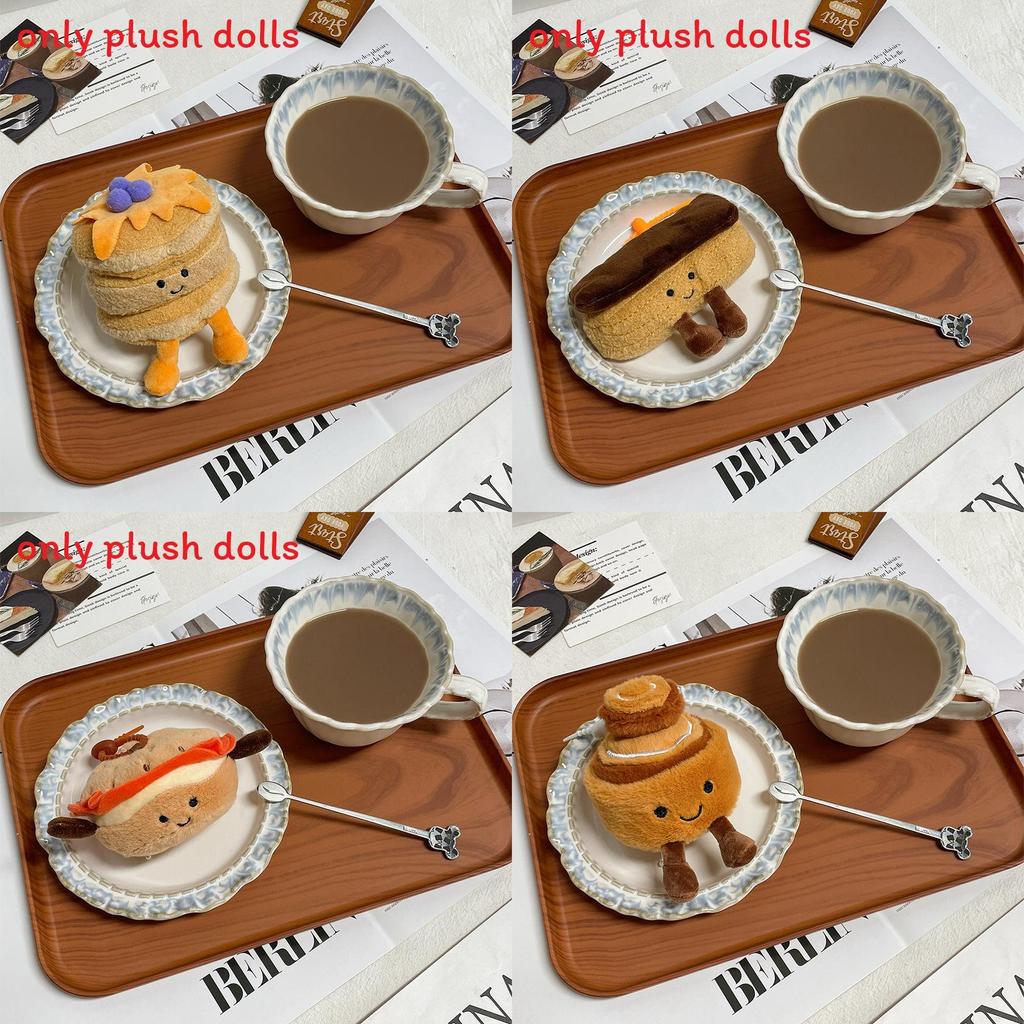 Egg Tarts Puffs Pancakes And Bagels Plush Pendants With Short Plush Filling For Kids And Adults