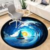 1pc Sailboat Sunset Office Round Area Rug, Indoor Mat Suitable ForOffice, Under Office Chairs Bedroom Living Room Home Decor, Room Deco  D064