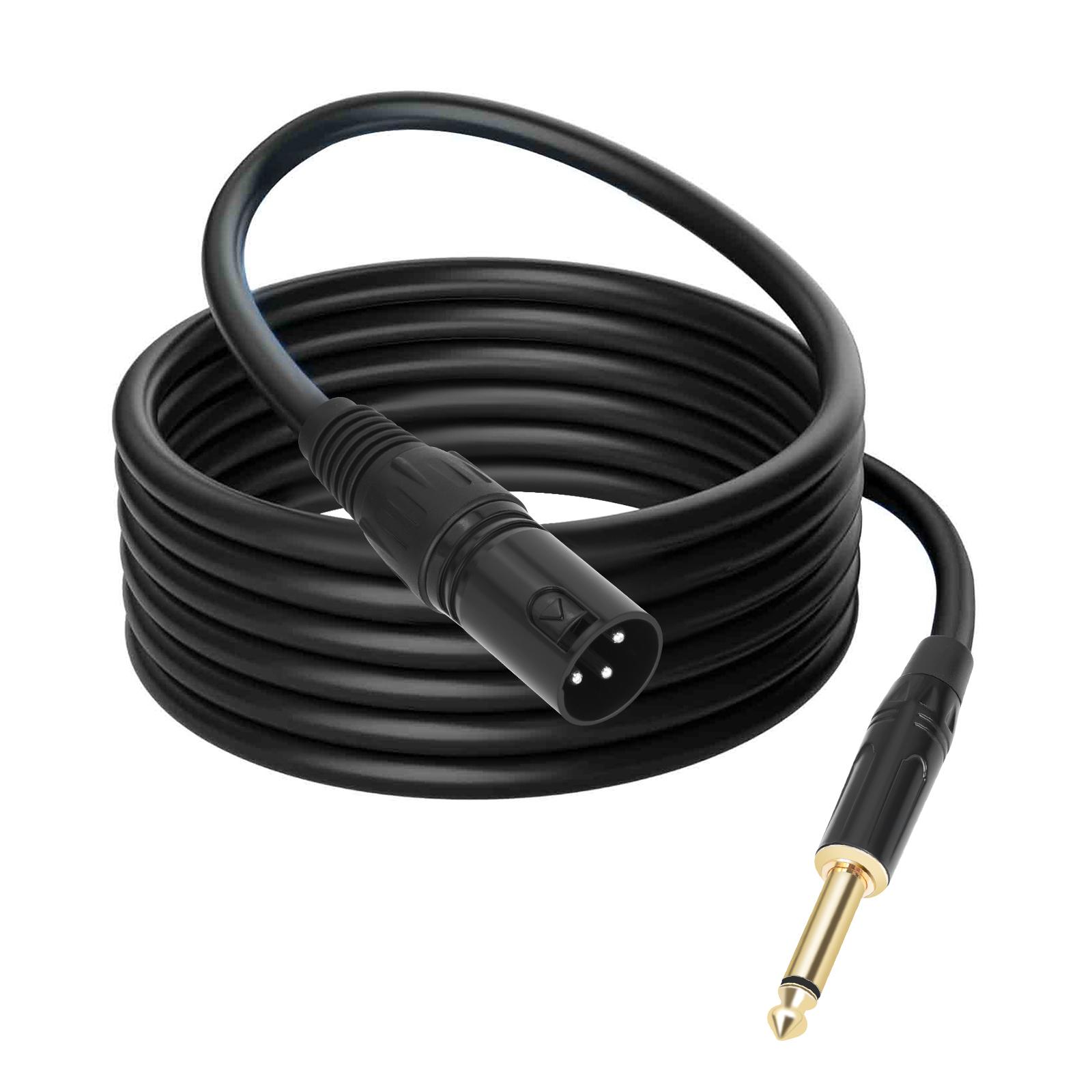 

Кабель XLR (тато) до 1/4 дюйма TS моно аудіокабель незбалансоване з єднання для мікшерів та мікрофонів довговічність ПВХ 1M