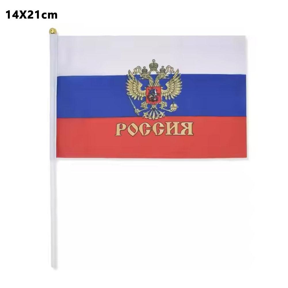 

Ручной флаг России с древком 14 21 см / 20 28 см / 30 45 см 14*21cm-1pcs