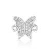 Crown Heart Bowknot Brass CZ Connector Charm Butterflry Corss Angel Bee Evil Eye Star Bracelet Making DIY Jewelry