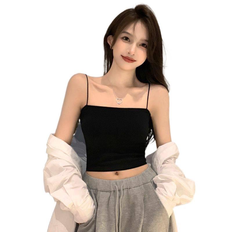 Modal Camisole with Built-in Pads, Versatile Seamless Tank Top, Anti-Exposure Lingerie for Students