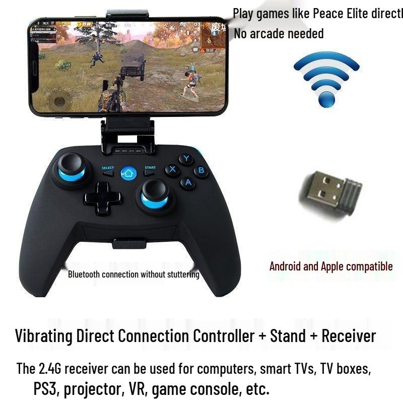 Bluetooth Vibration Game Controller for Android, TV, & PC - Compatible with Minecraft & PUBG