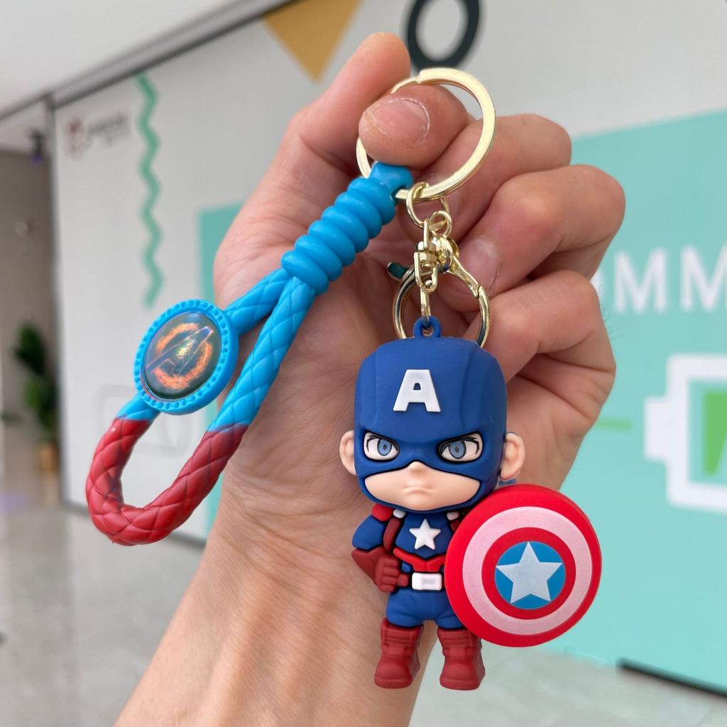 Figure Spiderman Deadpool Keyring Pendant Keychain Car Key Chain Key Ring Mobile Phone Bag Decor Jewelry Accessories Gift