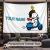 Snoopy Peanuts Personalized Tapestry Support Custom Name, Wall Art Home Decoration