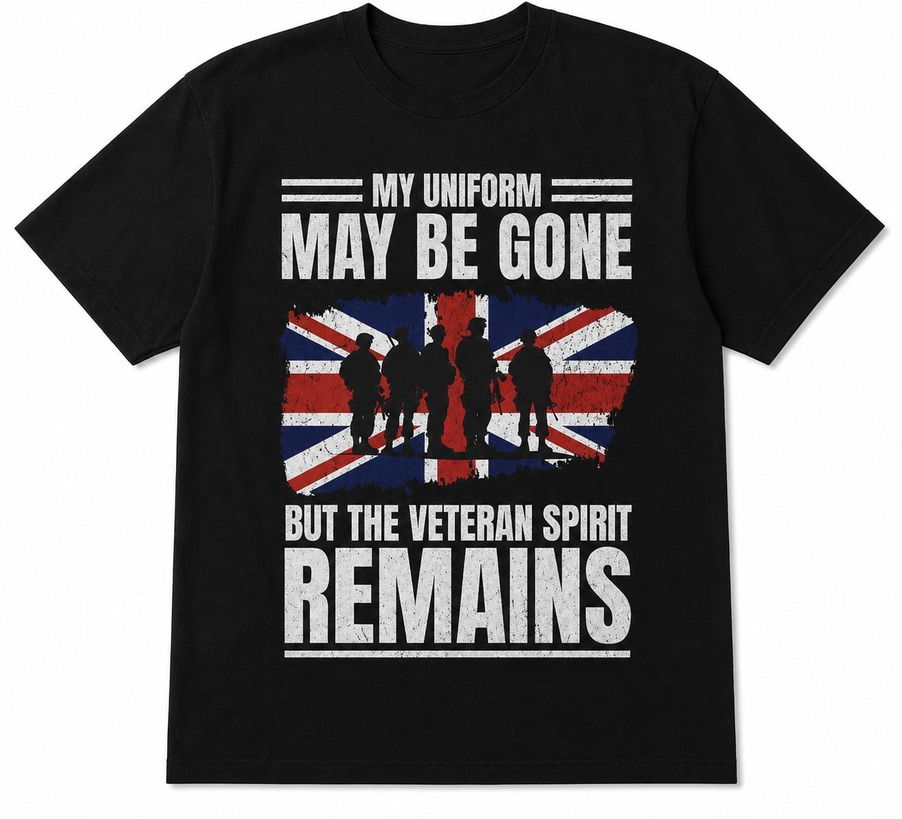 Veteran Spirit Remains T-Shirt British Flag Military Union Jack Graphic Tee UK S разноцветный