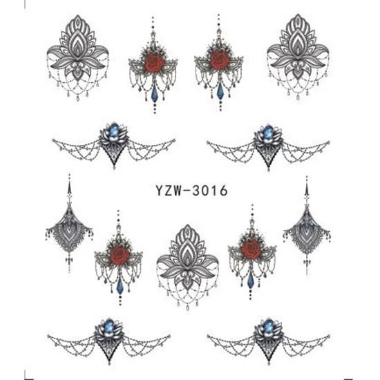 1pc 3D Nail Stickers Spring Summer Natural Flower Leaves Simulation Dried Flower Dragonfly Nail Applique Water Slides Decoration