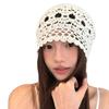 New Versatile Hat Hollow Cold Hat Hand Woven Head Hat Women Spring Thin Stacked Hat Pullover Hat