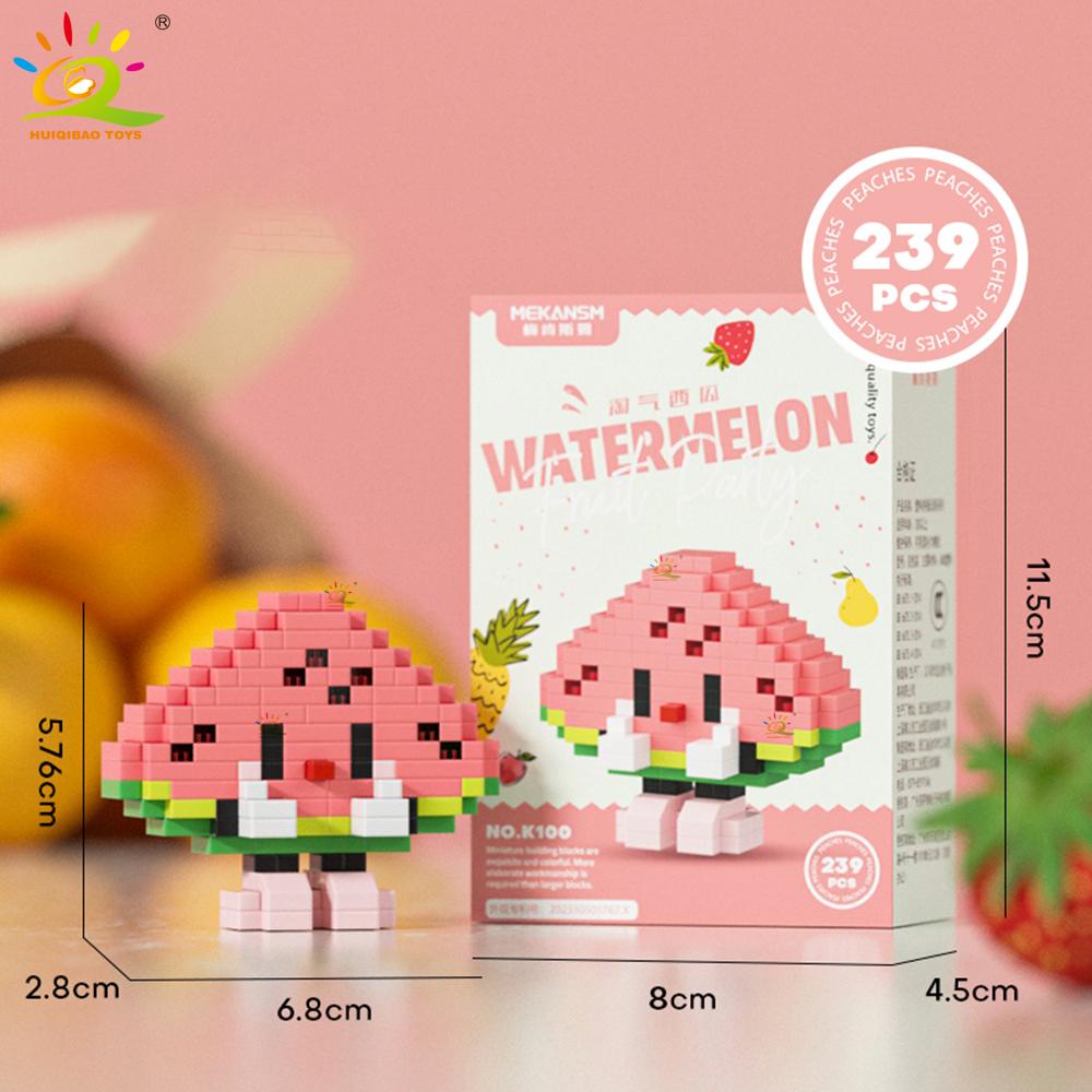 Мини Милые Вкусные Фрукты Микро Строительные Блоки 3D Алмазная Модель Пищевые Кирпичики DIY Городские Строительные Игрушки для Детей