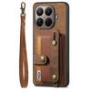 For Xiaomi 15T Pro Case Retro PU Leather Back Phone Cover with Card Holder/Wristband Kickstand