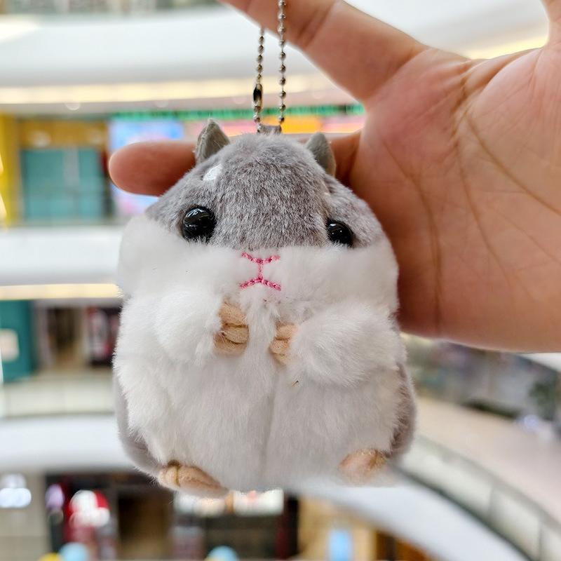 Süßer Hamster Anhänger Plüschtier Stofftier Puppe Taschenanhänger Schlüsselanhänger Stoff Cartoon Schmuck Zubehör Schlüsselanhänger Mädchen Geschenk Dekoration