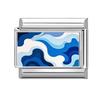 Fashion Blue Series Seaside Scenery Seawave Sailing Italian Charm Links Fit 9mm Stainless Steel Bracelet Jewelry DIY Making