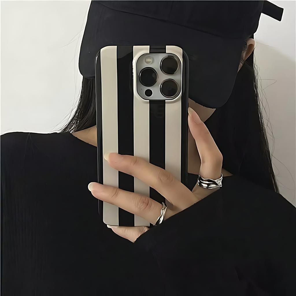 Instagram Retro Stripe Simplicity Phone Case for iPhone 17 16 15 14 13 12 11 Air Pro Max X XS 7 8 Plus Glossy Film Hard PC Cover