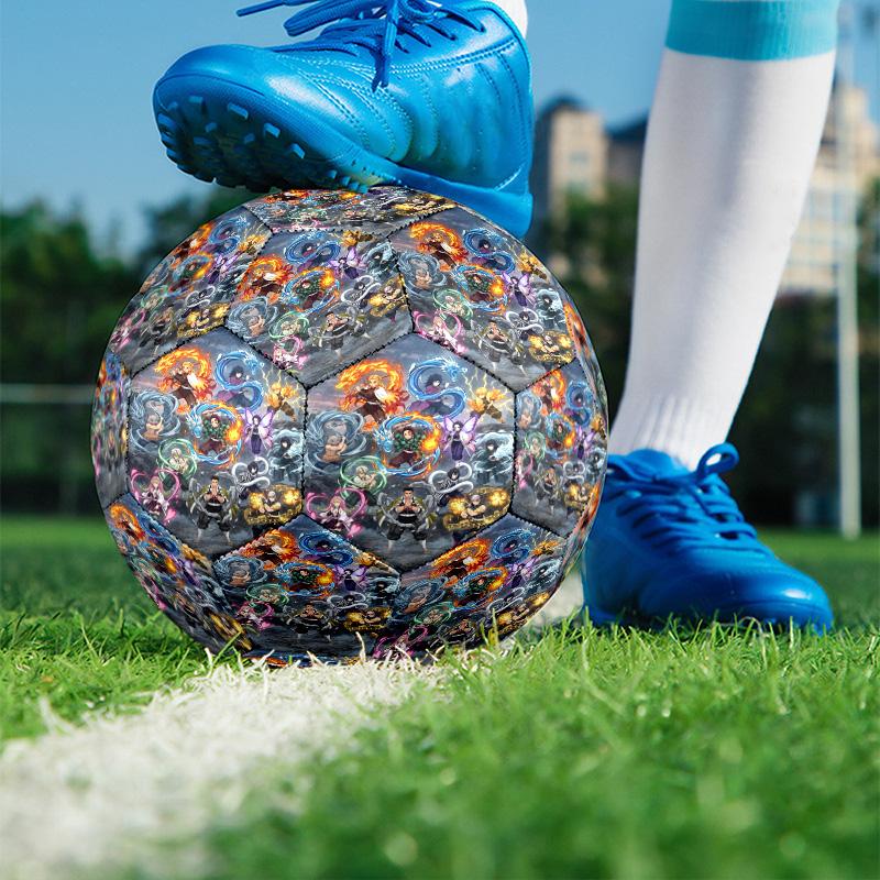 Demon Slayer Print Size 5 Soccer Ball, PU Wear Resistant Football for Match Training and Daily Practice, Birthday Gift for Soccer Fans