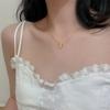 18K Gold Bow Tie Titanium Steel Necklace for Women - Elegant, Simple, Non-Fading Design
