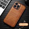 Luxury Solid Color Leather Bumper Soft Phone Case For iPhone 16 Pro Max 14 11 12 13 15 Pro Max Camera Lens Protection Back Cover
