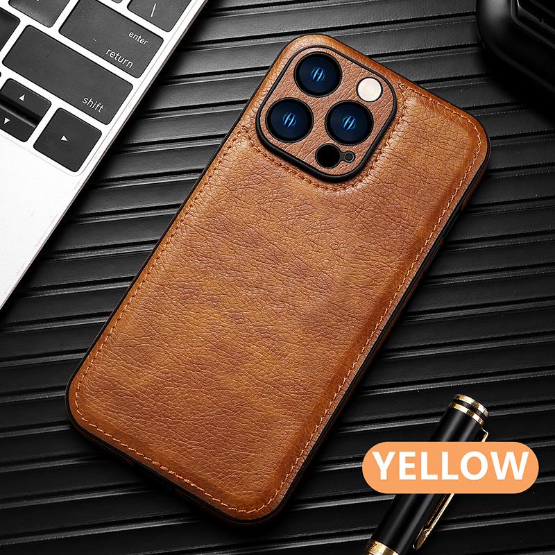 Luxury Solid Color Leather Bumper Soft Phone Case For iPhone 16 Pro Max 14 11 12 13 15 Pro Max Camera Lens Protection Back Cover