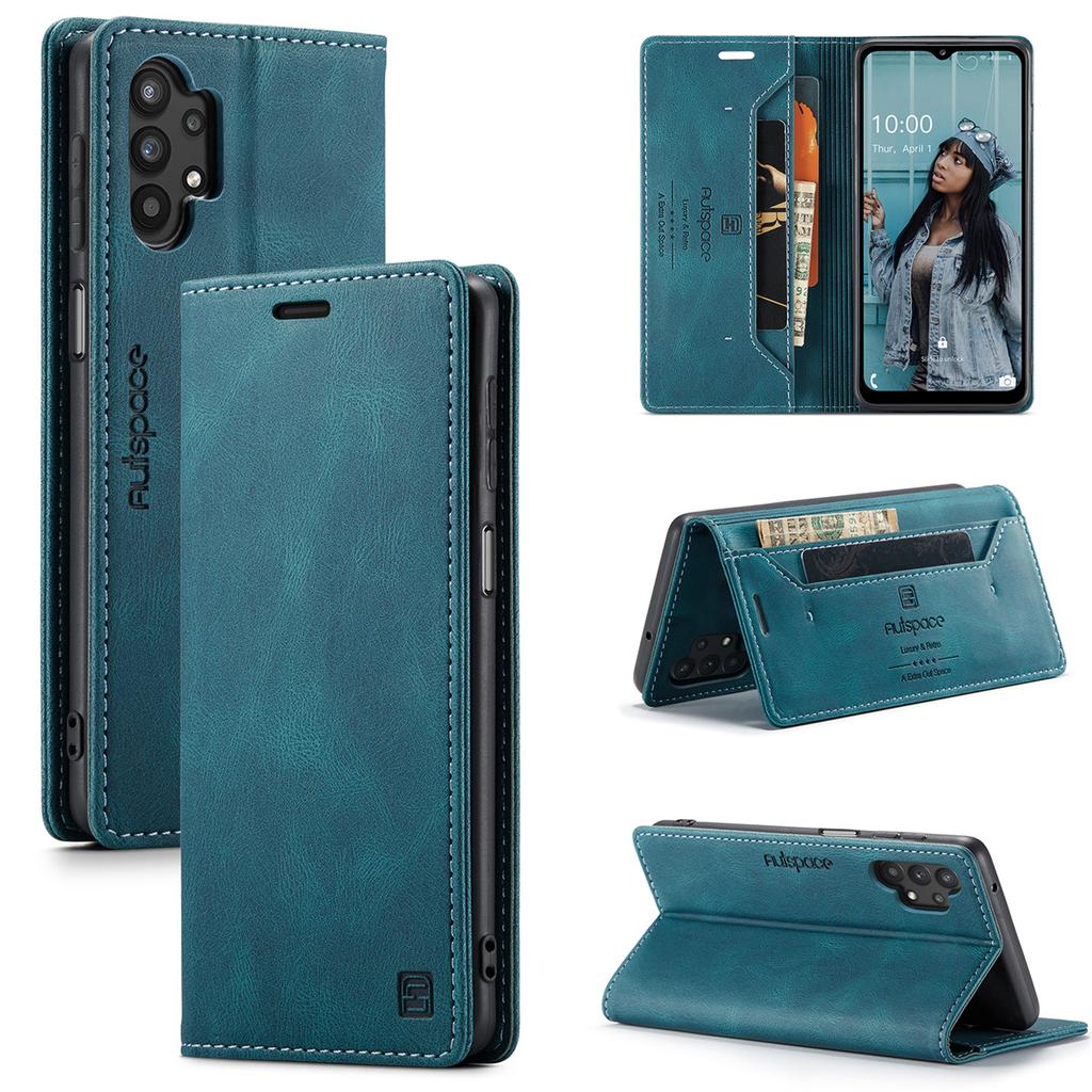 Vintage Leather Wallet Case for Samsung Galaxy A32 5G / M32 5G - RFID Blocking Flip Cover with Card Slots, Shockproof Protective Phone Case (4 Colors)