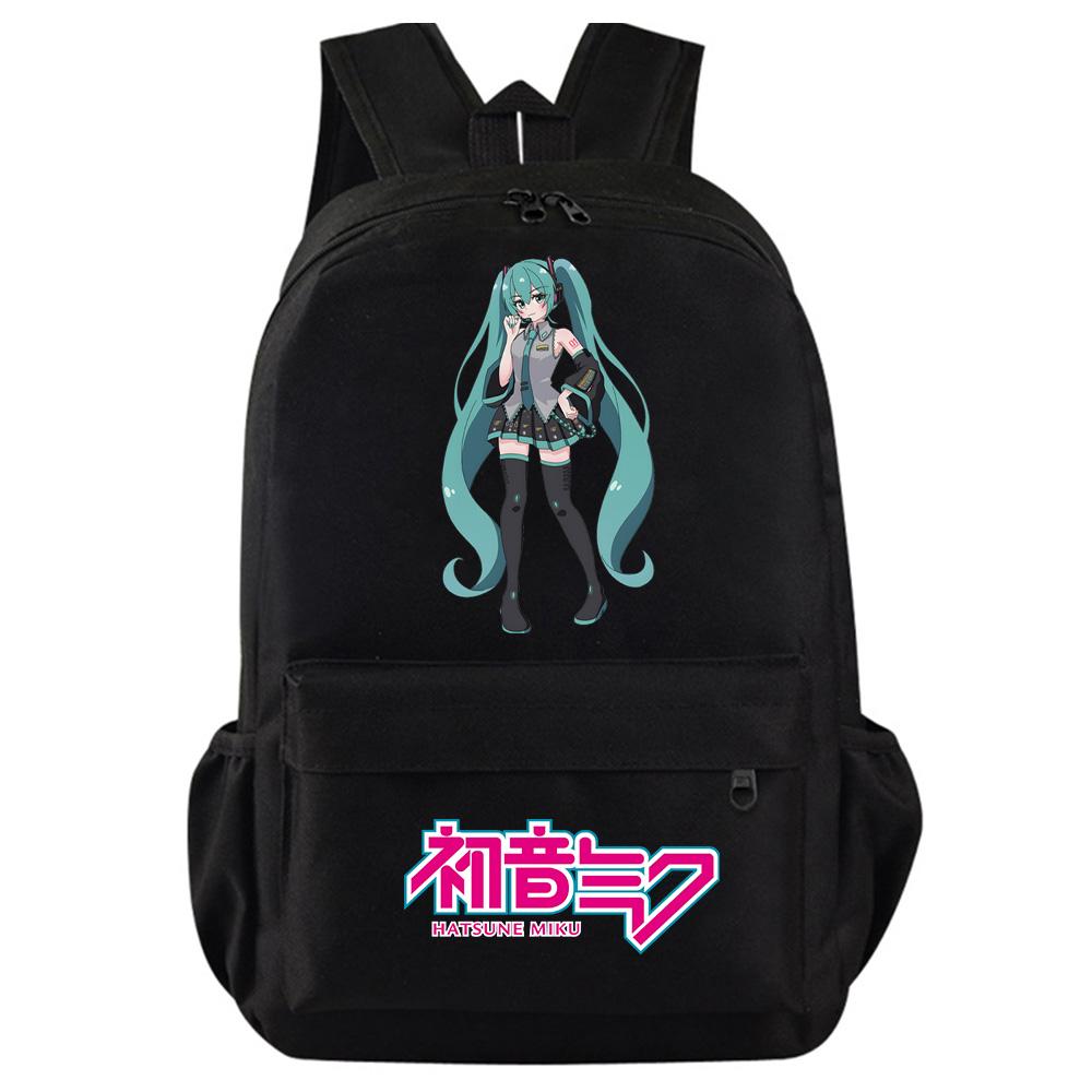 Anime Cartoon Hatsune Miku Printed Backpack for Teenager Student Girl Boy Bookbag Schoolbag Women Large Capacity Waterproof Travel Bag Gift Rucksak