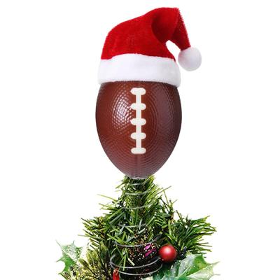 Christmas Tree Topper Soccer Football Tree Topper With Hat Decor Christmas Home Ornament for Outdoor Winter Holiday Studio
