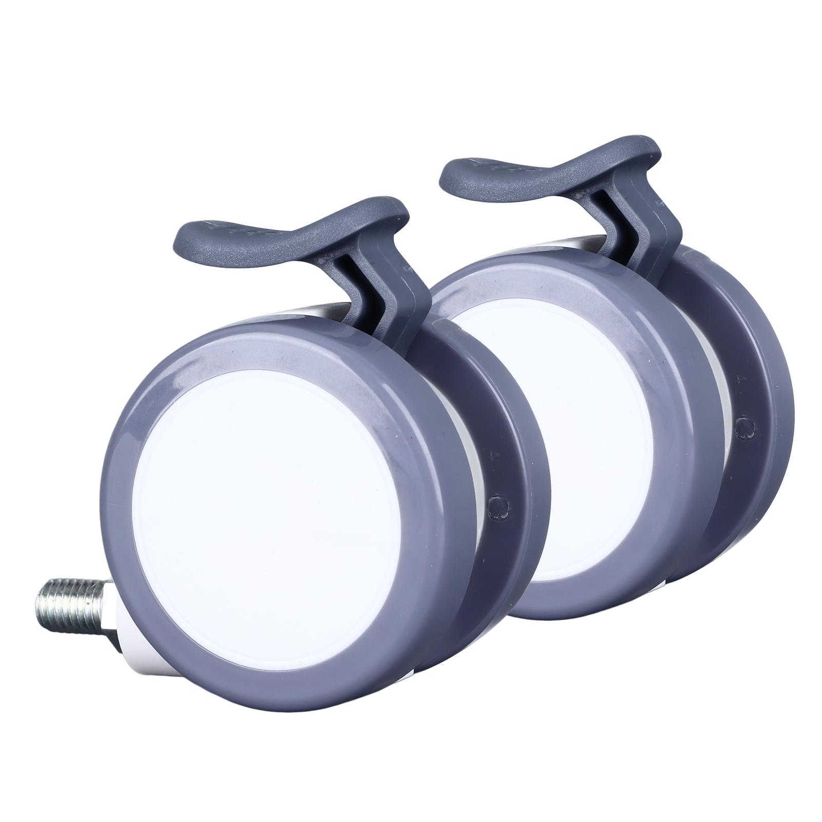 

2 шт. 2,5-дюймовые поворотные колеса с тормозом, бесшумные, грузоподъемность 66,14 фунта, мебельные колеса для